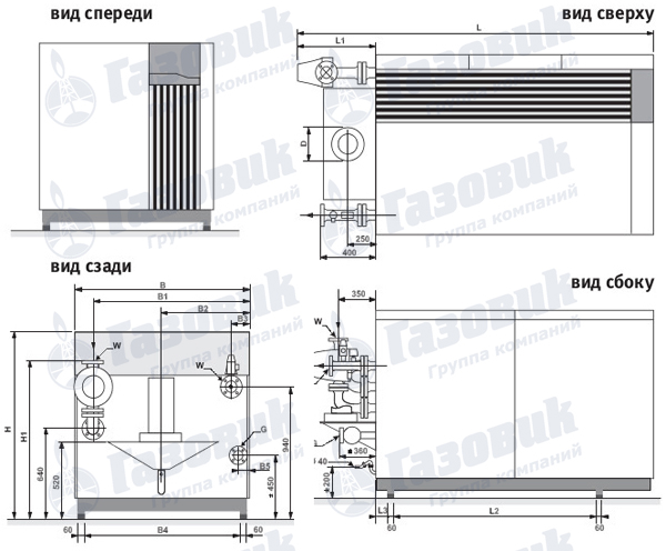 Габаритные размеры Rendamax R3401 - R3406
