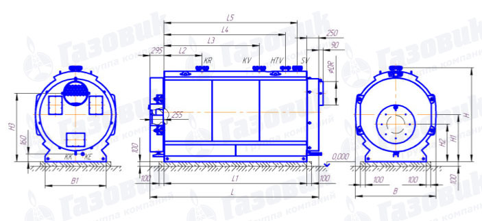 Габаритные размеры котлов Wolf GKS Euromax Габариты Wolf GKS Euromax