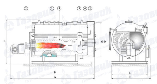 Габаритные размеры котлов Wolf Polykraft VTF Габариты Wolf Polykraft VTF